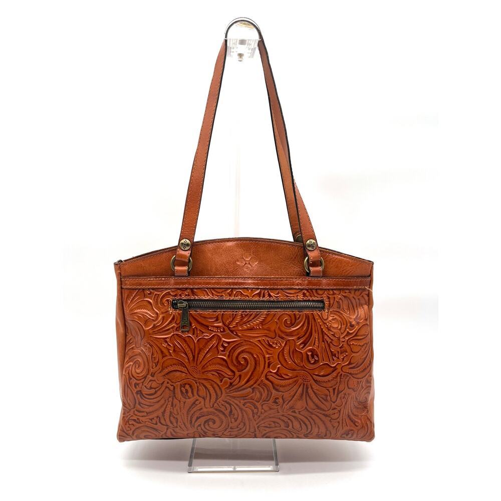 PATRICIA NASH Tooled Leather Poppy Tote, Embossed Florence Brown